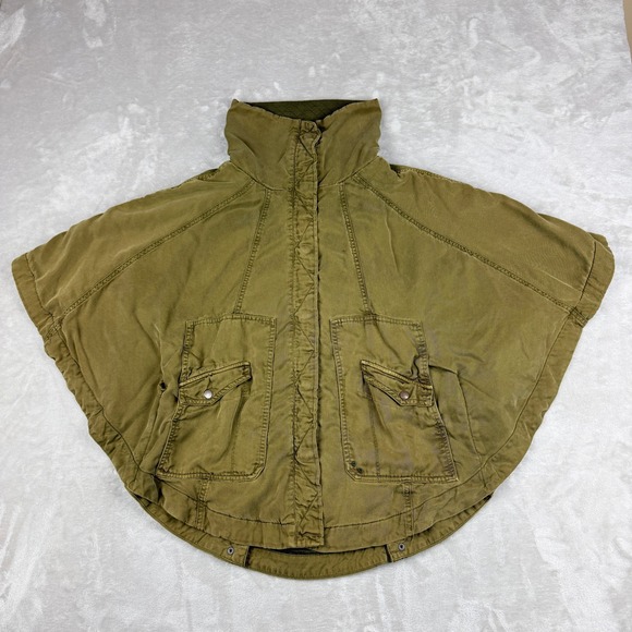 Hei Hei Jackets & Blazers - Hei Hei Anthropologie Todra Poncho Cape Jacket Women XS/S Olive Green Utility